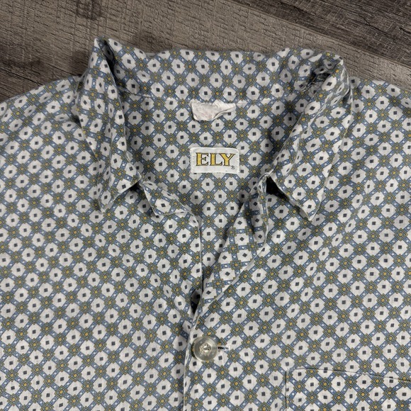 Ely Plains Other - Vintage Ely Plains All Over Print 3 Button Long Sleeve Western Shirt Size Large